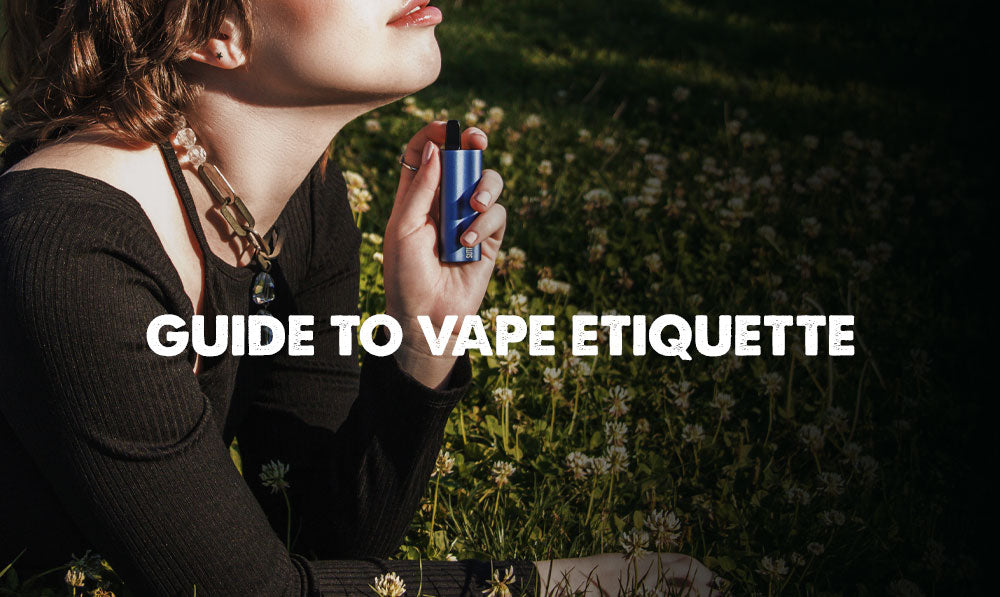 Guide to Vape Etiquette with Sutra Auto in hand in a meadow